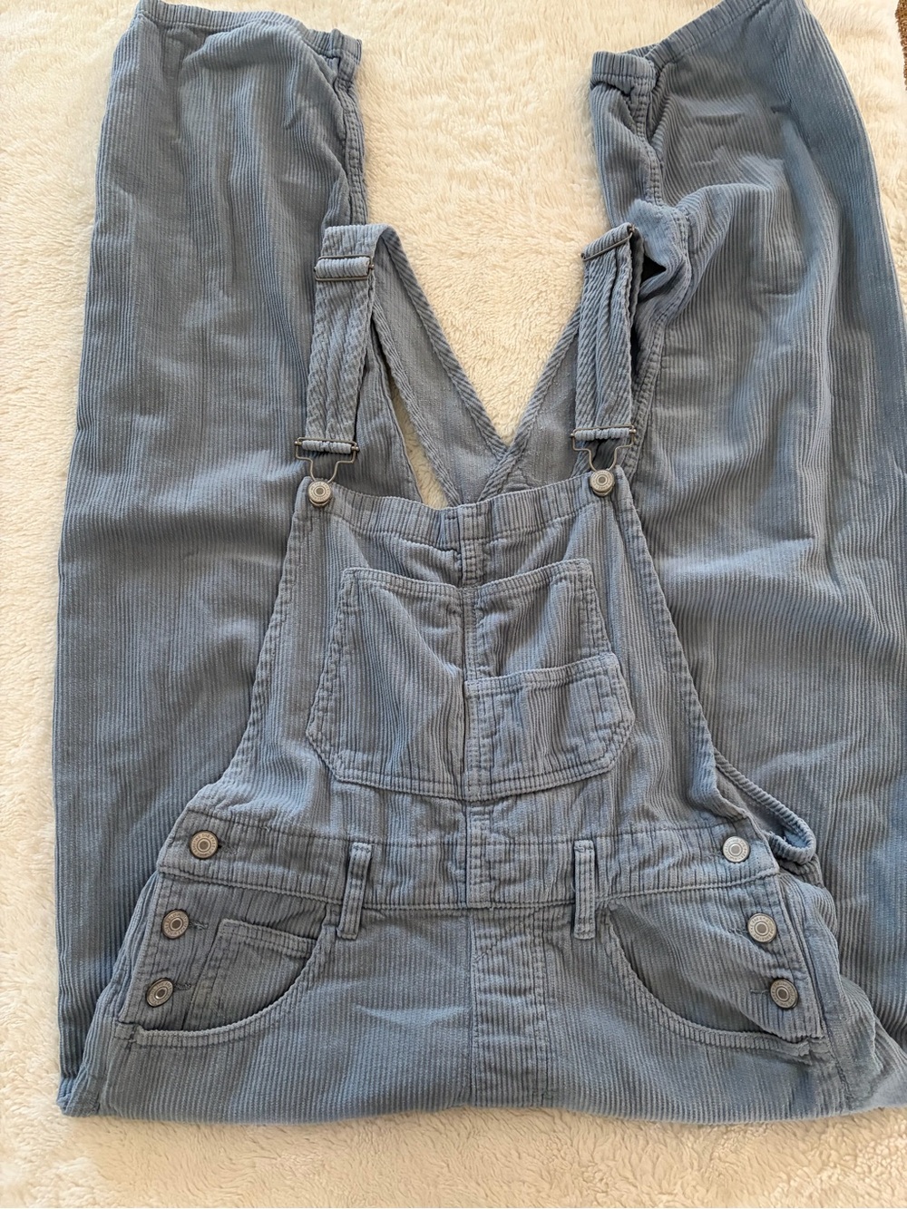 We The Free Dusty blue corduroy overalls